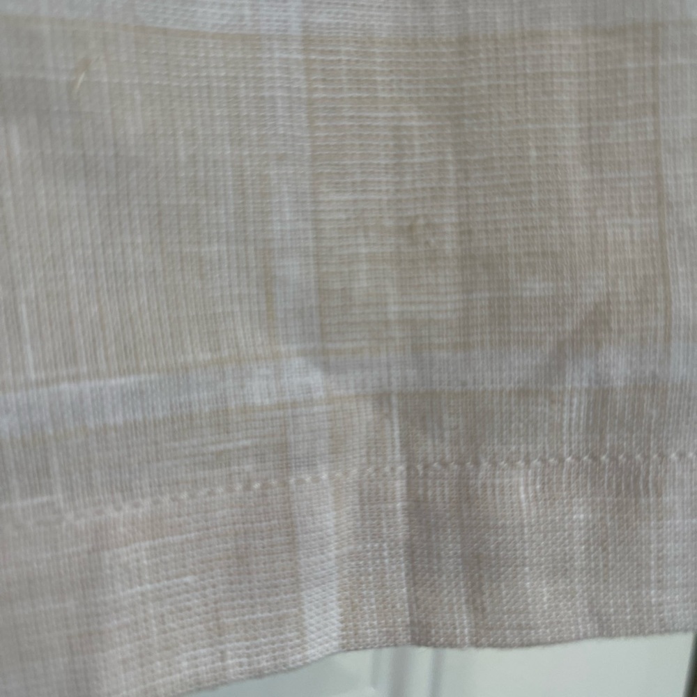 Marc Edwards Tan and Cream Casual Linen Button Down Shirt - Picture 5 of 5